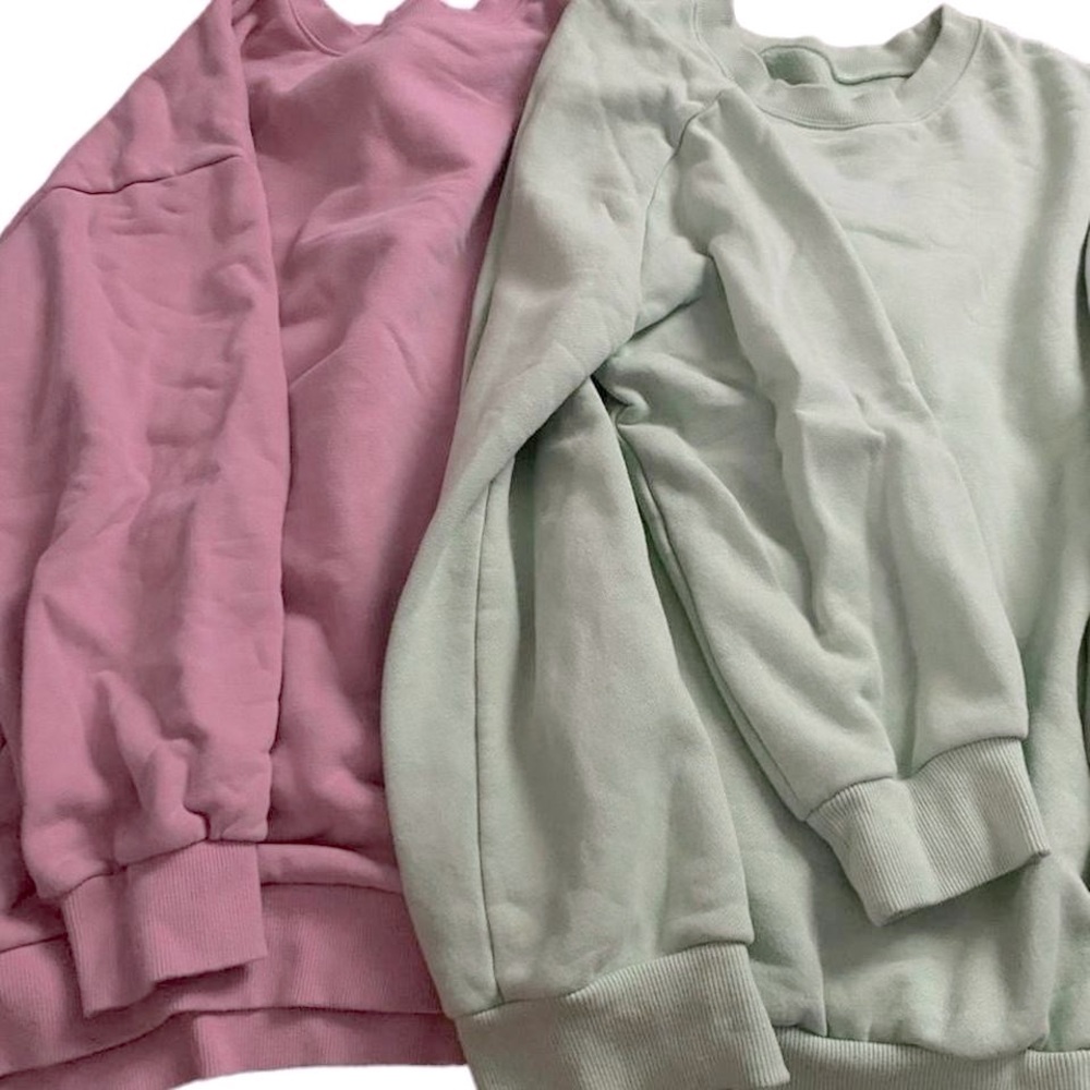 Women's Pink and Green Sweater Set